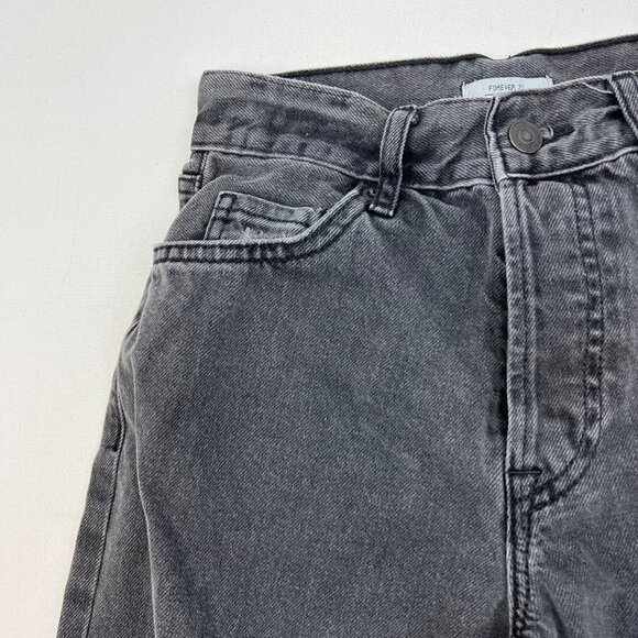 Forever 21 Premium Womens Mid Rise Distressed Straight Leg Jeans Gray Size 25 - Picture 4 of 9